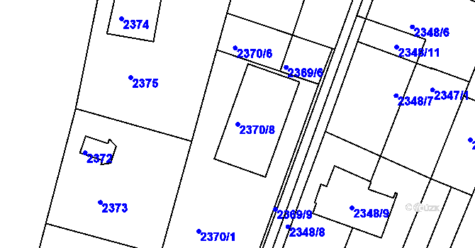 Parcela st. 2370/8 v KÚ Komín, Katastrální mapa