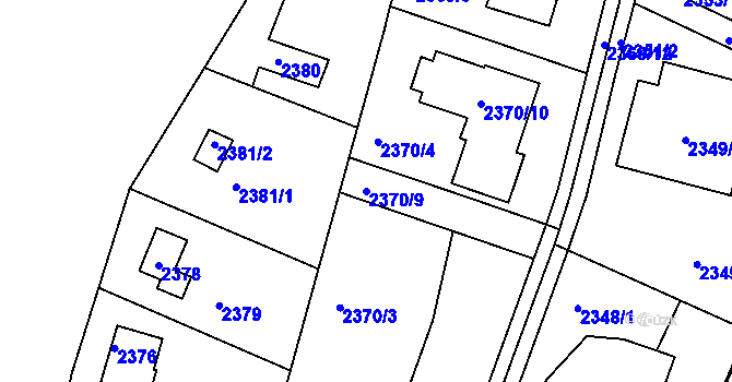 Parcela st. 2370/9 v KÚ Komín, Katastrální mapa