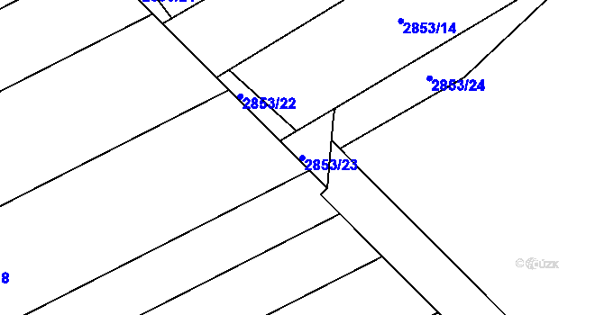 Parcela st. 2853/23 v KÚ Komín, Katastrální mapa