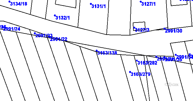 Parcela st. 3163/138 v KÚ Komín, Katastrální mapa