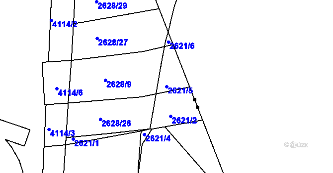 Parcela st. 2621/5 v KÚ Komín, Katastrální mapa