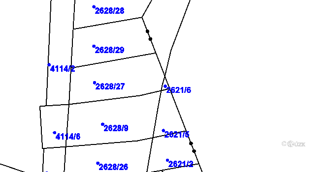 Parcela st. 2621/6 v KÚ Komín, Katastrální mapa