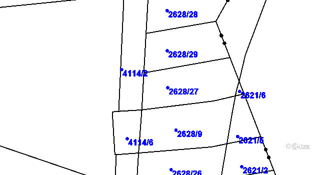 Parcela st. 2628/27 v KÚ Komín, Katastrální mapa