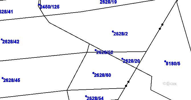 Parcela st. 2628/52 v KÚ Komín, Katastrální mapa