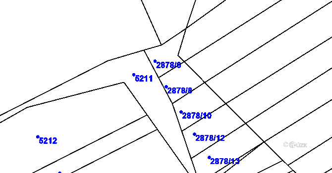 Parcela st. 2878/8 v KÚ Komín, Katastrální mapa