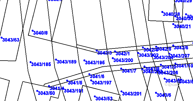 Parcela st. 3042/3 v KÚ Komín, Katastrální mapa