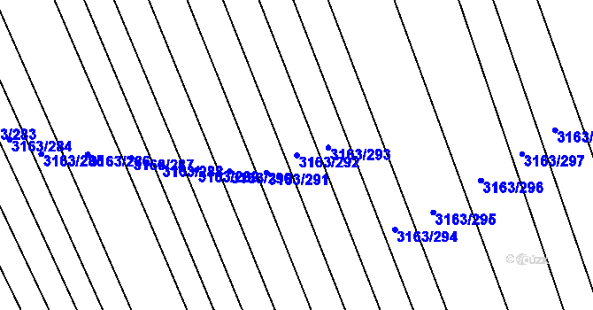 Parcela st. 3163/292 v KÚ Komín, Katastrální mapa