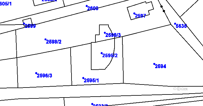 Parcela st. 2595/2 v KÚ Komín, Katastrální mapa