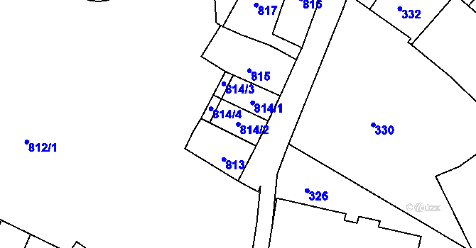 Parcela st. 814/2 v KÚ Komín, Katastrální mapa