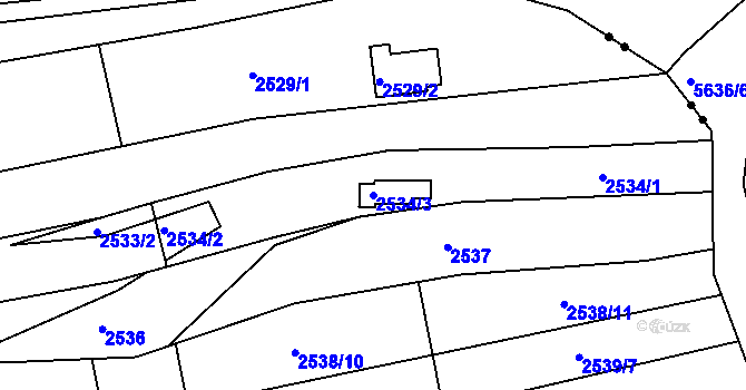 Parcela st. 2534/3 v KÚ Komín, Katastrální mapa
