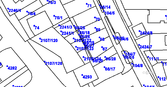 Parcela st. 66/27 v KÚ Komín, Katastrální mapa