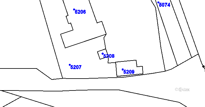 Parcela st. 5208 v KÚ Komín, Katastrální mapa