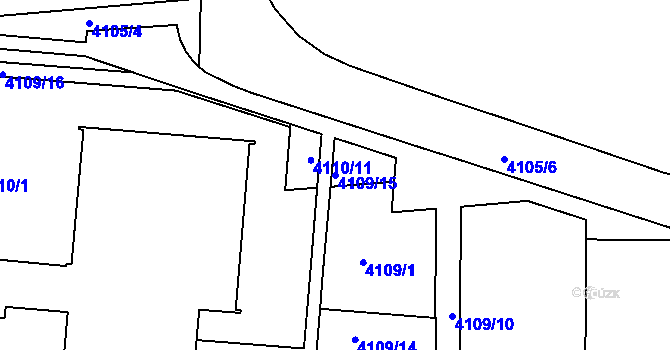 Parcela st. 4109/15 v KÚ Komín, Katastrální mapa