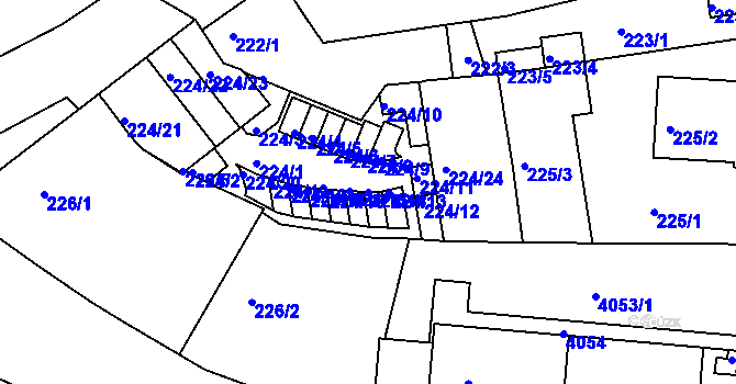 Parcela st. 224/14 v KÚ Komín, Katastrální mapa
