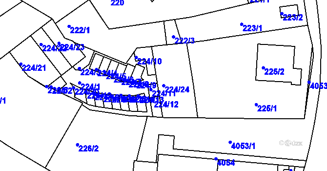 Parcela st. 224/24 v KÚ Komín, Katastrální mapa