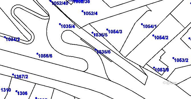 Parcela st. 1035/6 v KÚ Komín, Katastrální mapa