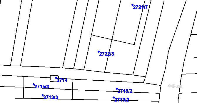 Parcela st. 2722/3 v KÚ Komín, Katastrální mapa