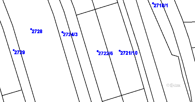 Parcela st. 2722/6 v KÚ Komín, Katastrální mapa
