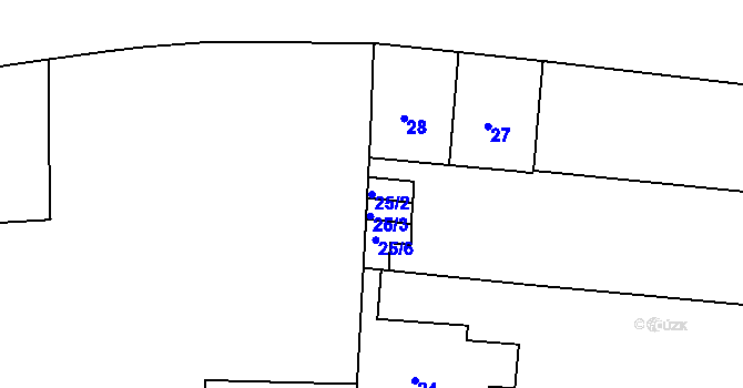 Parcela st. 25/2 v KÚ Zábrdovice, Katastrální mapa