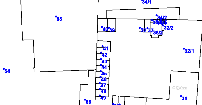 Parcela st. 42 v KÚ Zábrdovice, Katastrální mapa