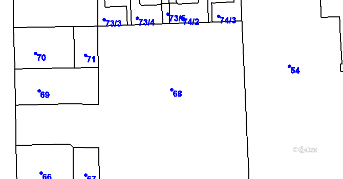 Parcela st. 68 v KÚ Zábrdovice, Katastrální mapa