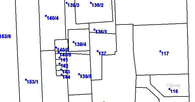 Parcela st. 137 v KÚ Zábrdovice, Katastrální mapa