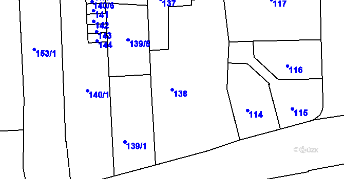 Parcela st. 138 v KÚ Zábrdovice, Katastrální mapa