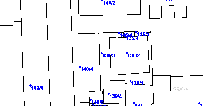 Parcela st. 139/3 v KÚ Zábrdovice, Katastrální mapa