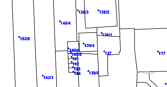 Parcela st. 139/4 v KÚ Zábrdovice, Katastrální mapa