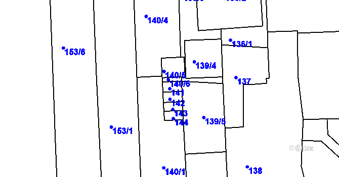 Parcela st. 141 v KÚ Zábrdovice, Katastrální mapa
