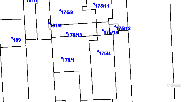Parcela st. 175/4 v KÚ Zábrdovice, Katastrální mapa