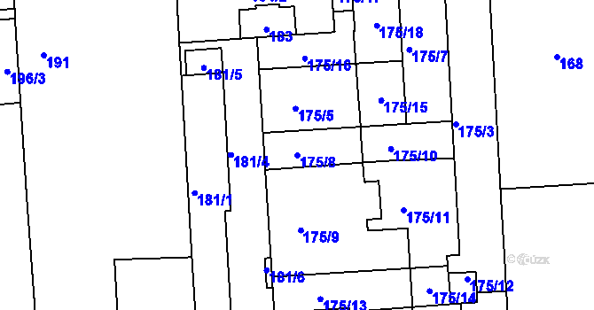 Parcela st. 175/8 v KÚ Zábrdovice, Katastrální mapa