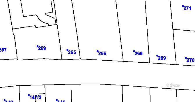 Parcela st. 266 v KÚ Zábrdovice, Katastrální mapa