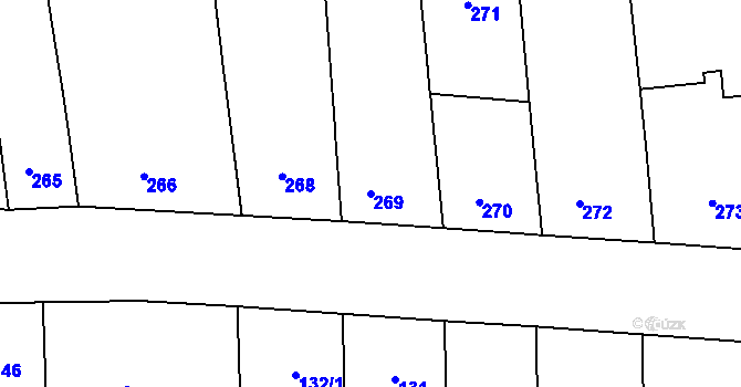Parcela st. 269 v KÚ Zábrdovice, Katastrální mapa