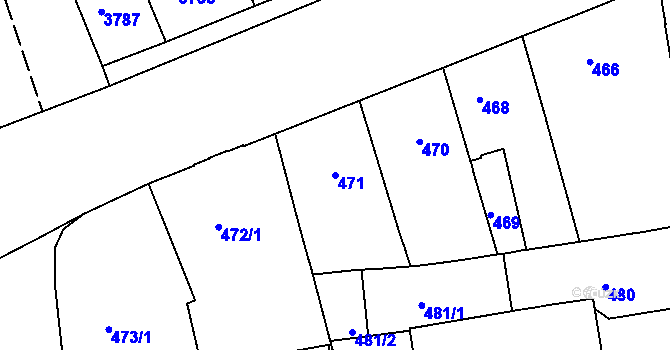 Parcela st. 471 v KÚ Zábrdovice, Katastrální mapa