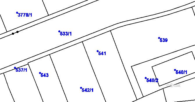 Parcela st. 541 v KÚ Zábrdovice, Katastrální mapa