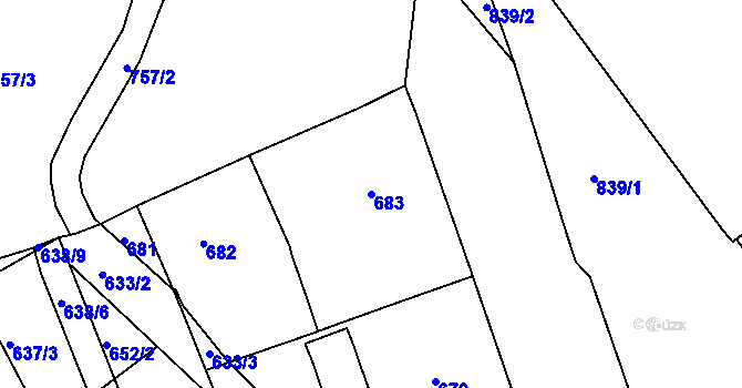 Parcela st. 683 v KÚ Zábrdovice, Katastrální mapa