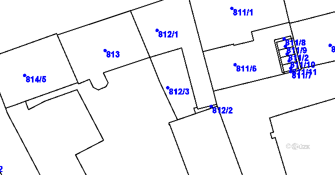 Parcela st. 812/3 v KÚ Zábrdovice, Katastrální mapa