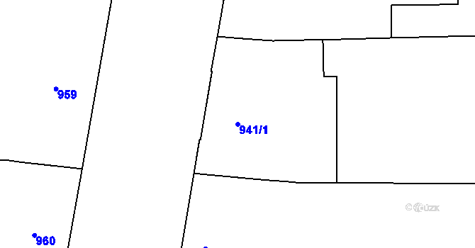 Parcela st. 941/1 v KÚ Zábrdovice, Katastrální mapa