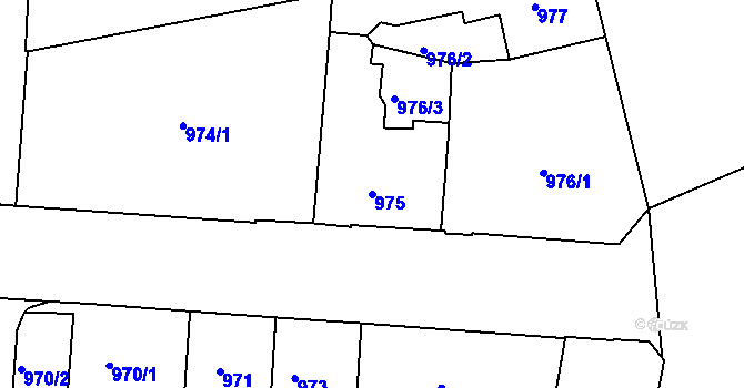 Parcela st. 975 v KÚ Zábrdovice, Katastrální mapa
