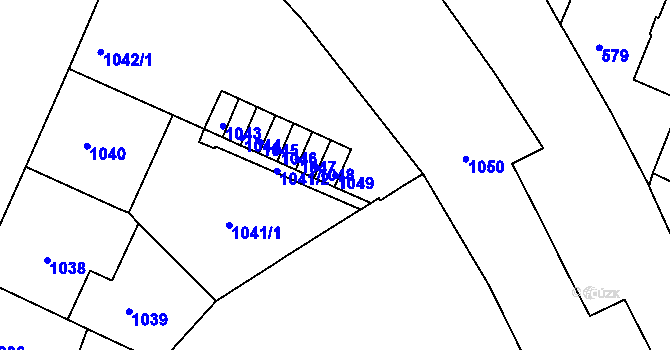 Parcela st. 1049 v KÚ Zábrdovice, Katastrální mapa