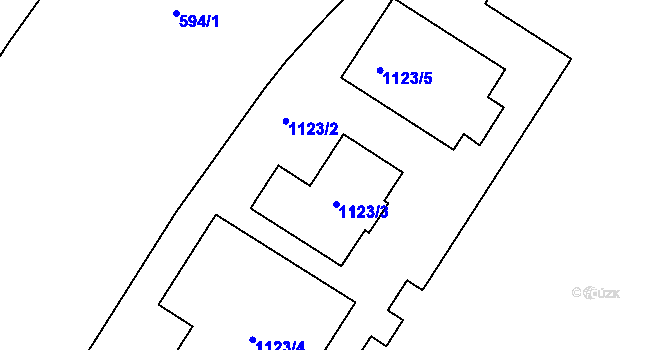 Parcela st. 1123/3 v KÚ Zábrdovice, Katastrální mapa