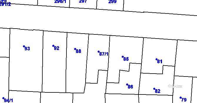 Parcela st. 87/1 v KÚ Zábrdovice, Katastrální mapa