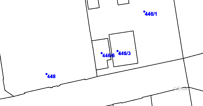 Parcela st. 446/6 v KÚ Zábrdovice, Katastrální mapa
