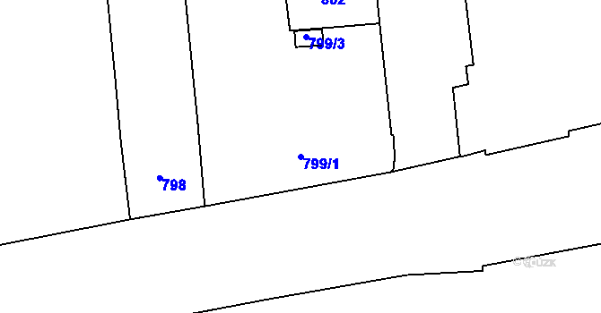 Parcela st. 799/1 v KÚ Zábrdovice, Katastrální mapa