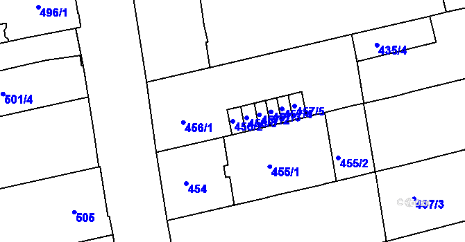 Parcela st. 456/2 v KÚ Zábrdovice, Katastrální mapa