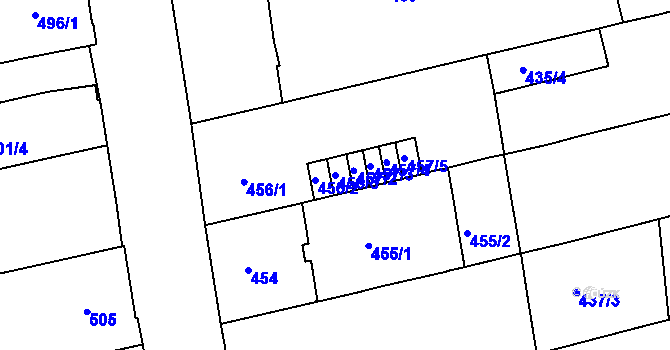 Parcela st. 456/3 v KÚ Zábrdovice, Katastrální mapa
