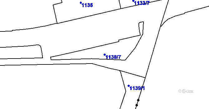 Parcela st. 1138/7 v KÚ Zábrdovice, Katastrální mapa