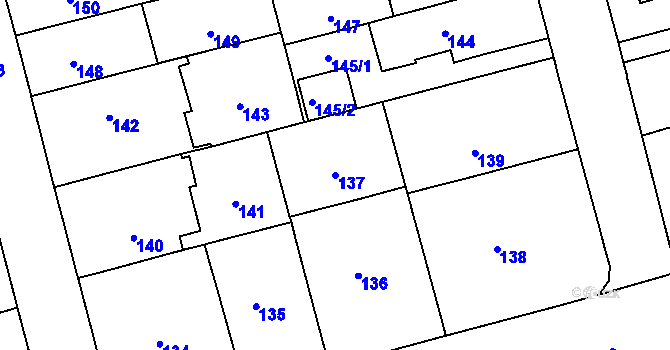 Parcela st. 137 v KÚ Černá Pole, Katastrální mapa