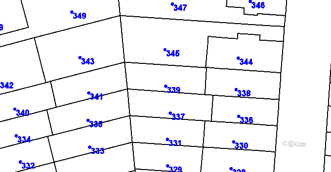 Parcela st. 339 v KÚ Černá Pole, Katastrální mapa